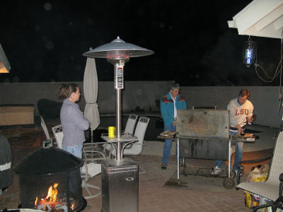 Polly and two of our guests, cooking