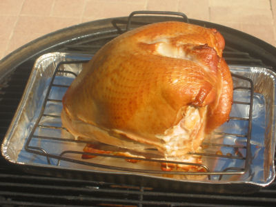 Turkey breast on the smoker, about half done