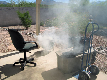 09-27-09_1a Lighting the charcoal