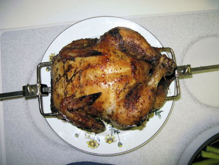 Rotisserie chicken at rest