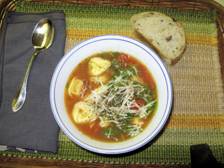 Ditalini's Tortellini & Spinach Soup